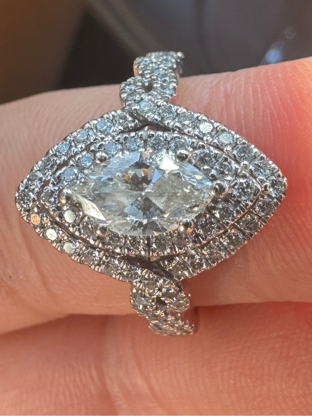 Vera Wang Love Collection Marquise Engagement Ring - Picture 11 of 16